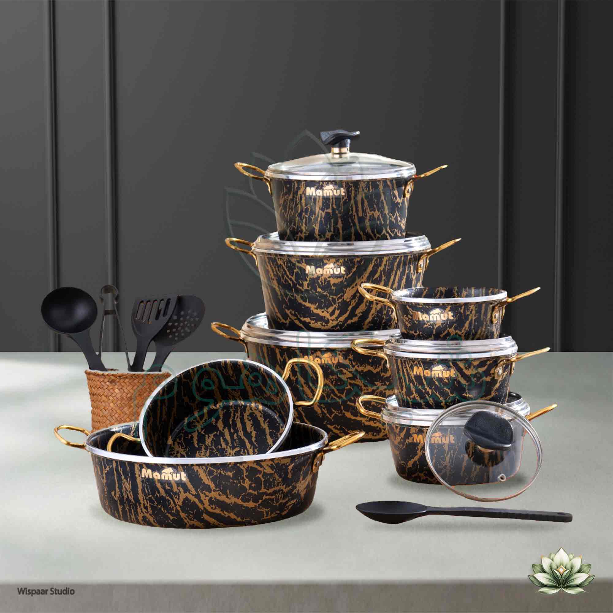 سرویس قابلمه گرانیتی ماموت | پخت سالم، طراحی مدرن، دوام بالا