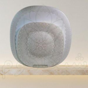 سرویس 26 پارچه طرح سوژا خاکستری مربع دینو؛ مدرن، شیک و ماندگار