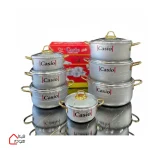 سرویس قابلمه روحی 14 پارچه کاسیو (دسته طلایی) - تصویر 2