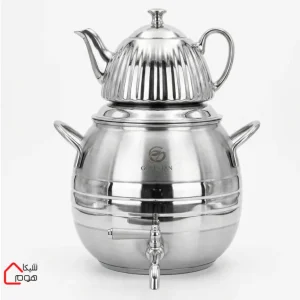 ست کتری قوری گلستان 5L تمام استیل طرح مات براق