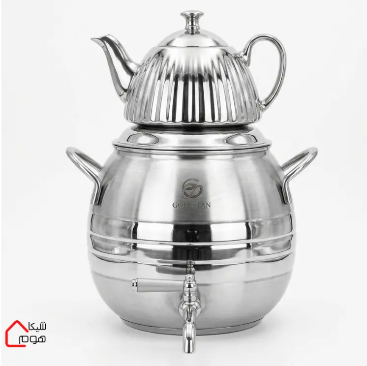 shikahome - 2026-08-24T143035.115 ست کتری قوری گلستان 5L تمام استیل طرح مات براق