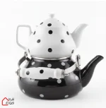 قوری کتری گلستان دسته دار چوبی