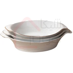 ظرف سرو لمون چینی طرح خط طلایی