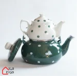 ست کتری قوری لعابی توپی سبز